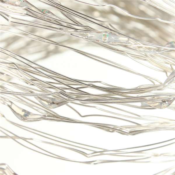 10M 100 LED Battery Operated Silver Wire String Fairy Light Christmas + Remo