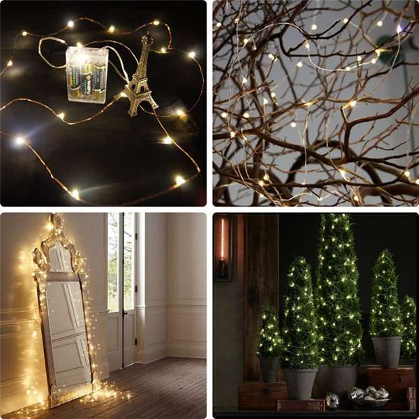 10M 100 LED Battery Operated Silver Wire String Fairy Light Christmas + Remo