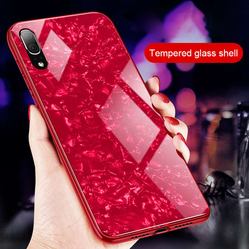 Bakeey Shell Glossy Tempered Glass Soft Edge Protective Case for Huawei P20/ Huawei nova 3e/ P20