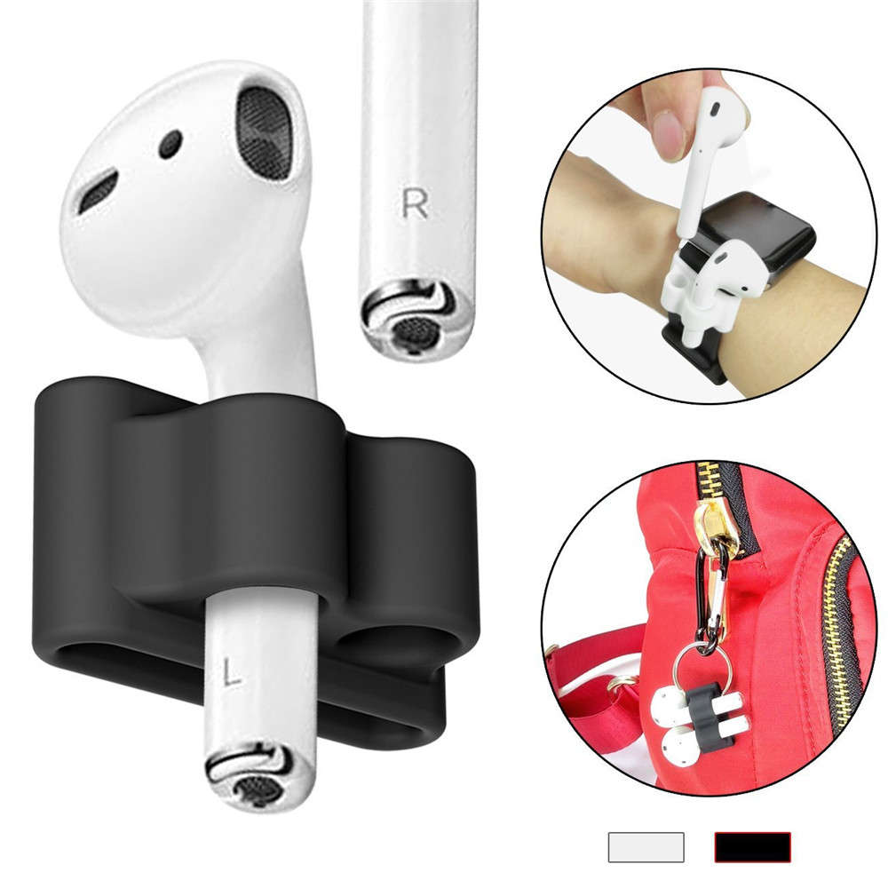 5 Accessories Silicone Case Anti Lost Strap Eartips Carabiner Buckle for Apple AirPods Earphone -