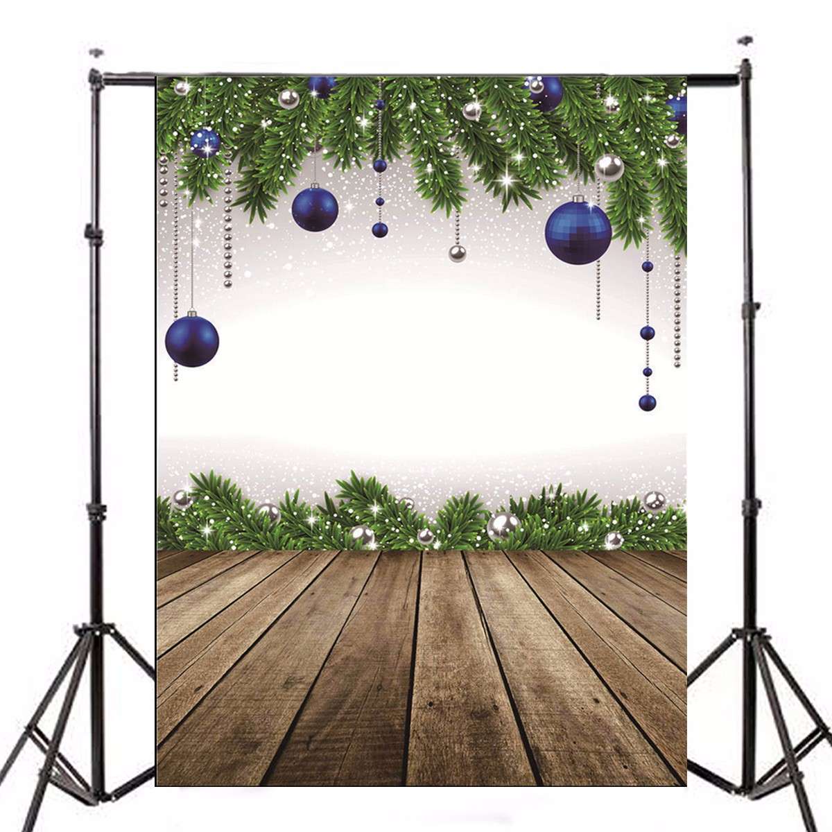 5x7ft Blue Balls Wood Floor Theme Photography Vinyl Backdrop Studio Background 2.1m x 1.5m