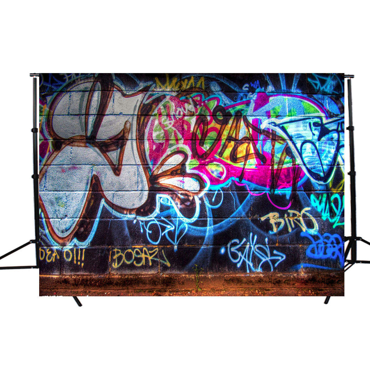 5x3FT Graffiti Wall Theme Photography Background Photo Backdrop Studio Props