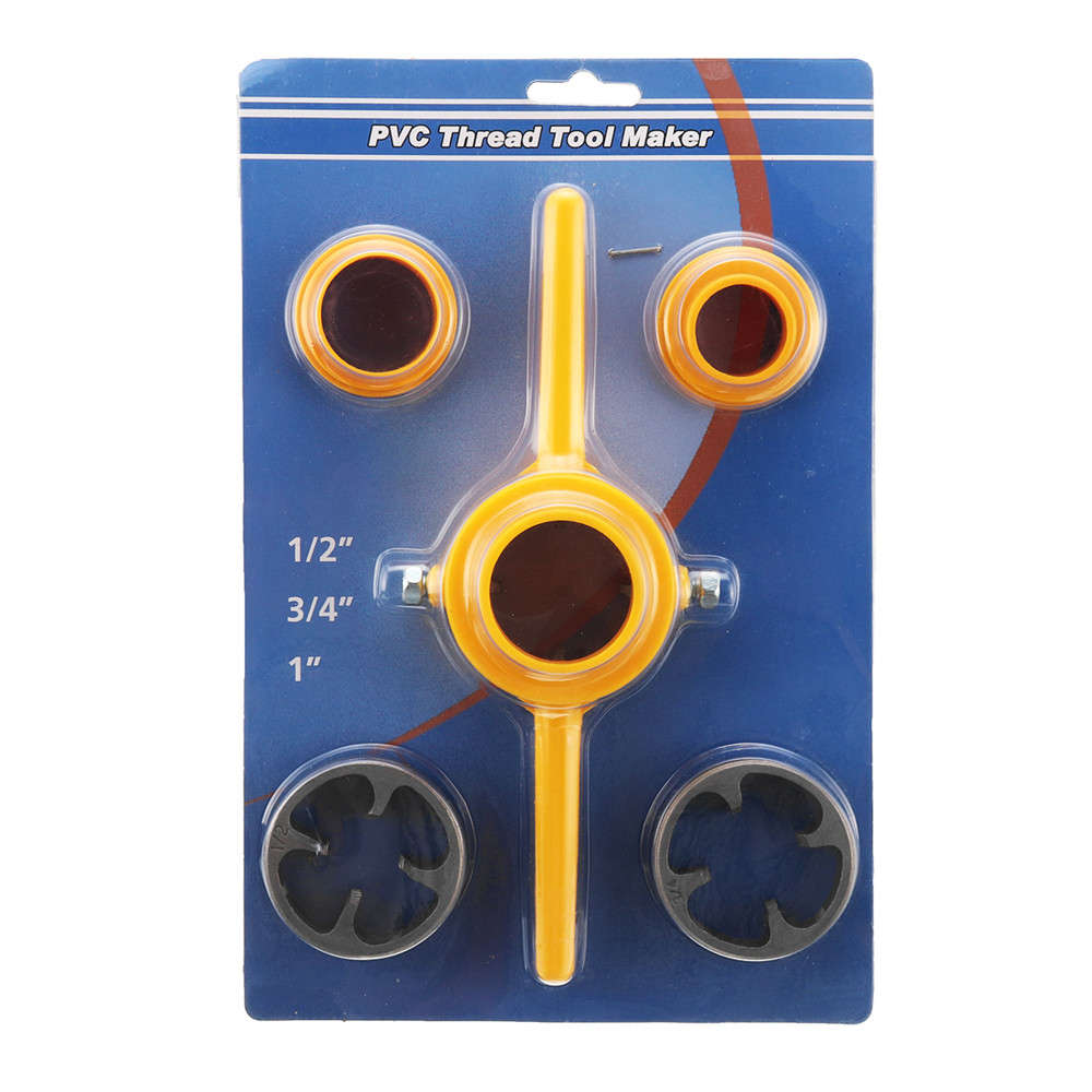 6pcs NPT Die Set PVC Thread Tool Maker 1/2 3/4 1 Inch PVC Pipe Threader Screw Die