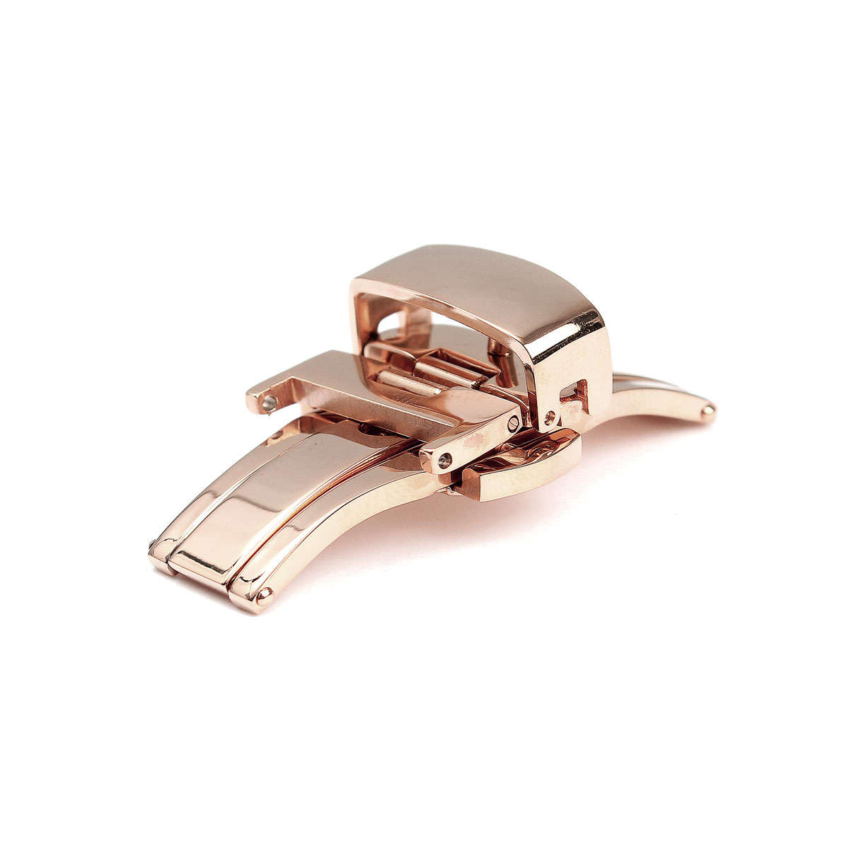 Stainless Steel Double Button Fold Butterfly Watch Band Buckle Clasp (SIZE: 16MM)