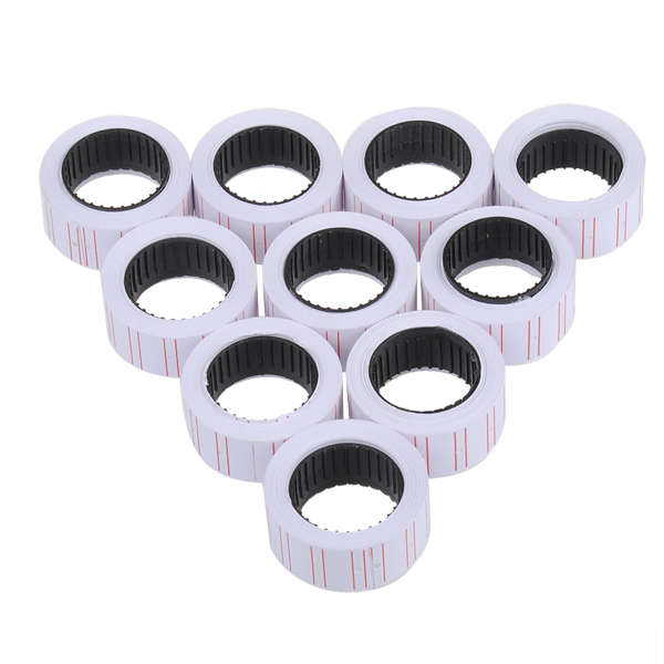 10 Rolls White Price Labels Tag Mark Sticker For Gun Labeller