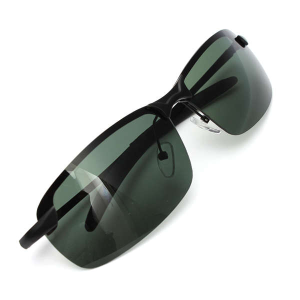 Outdoor Sunglasses Dark Green Metal Frame Polarized Sunglasses