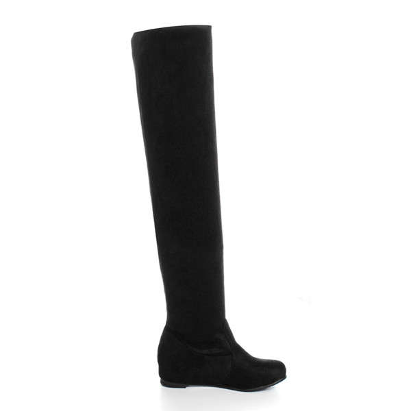 Women Flat Bottom Boots Shoes Over The Knee High Suede Long Boots