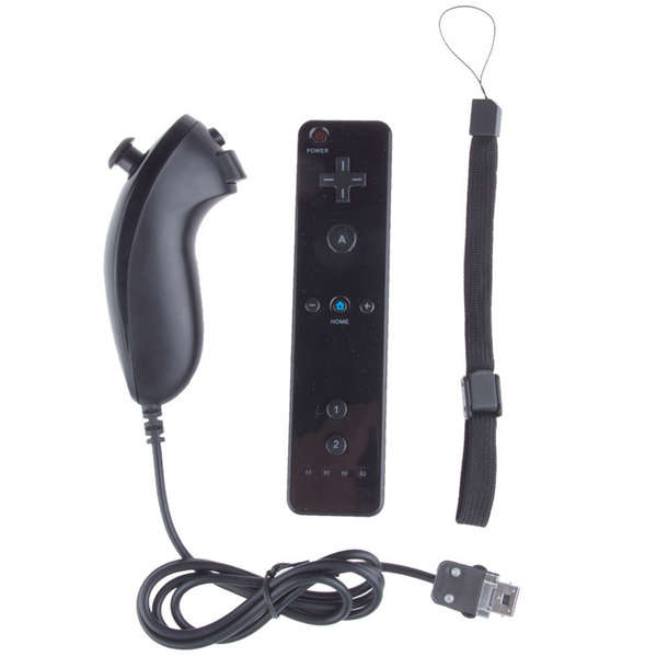 Black Remote & Nunchuk Controller Bundle For Nintendo Wii & Wii U
