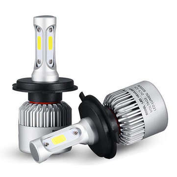 Headlights Pair 72W 8000LM COB LED Car Headlights Fog Lamps Bulbs H4 H7 H11 9005 9006 6500K