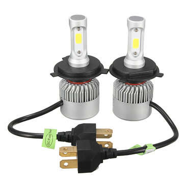 Headlights Pair 72W 8000LM COB LED Car Headlights Fog Lamps Bulbs H4 H7 H11 9005 9006 6500K