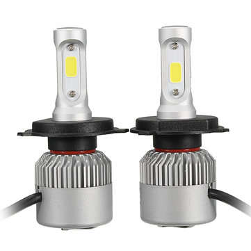 Headlights Pair 72W 8000LM COB LED Car Headlights Fog Lamps Bulbs H4 H7 H11 9005 9006 6500K