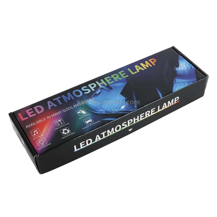 4 in 1 Universal Car USB 8-color APP Control LED Atmosphere Light Decorative Lamp