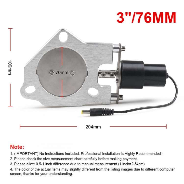 Universal Car Stainless Steel Racing Electric Exhaust Cutout Valves Control Motor