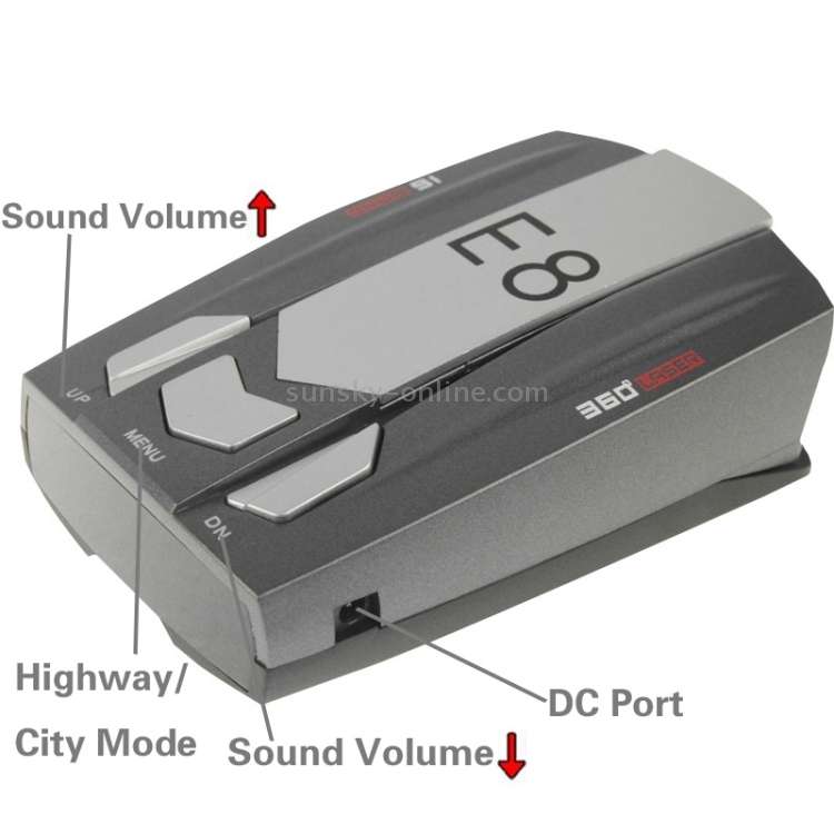 E8 360 Degrees Full-Band Scanning Car Speed Testing System Radar Laser Detector