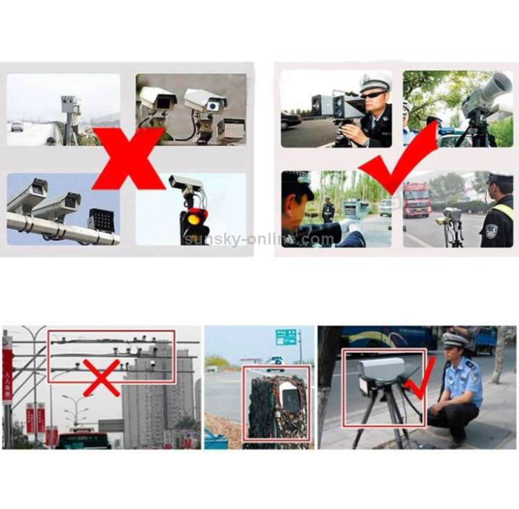 E8 360 Degrees Full-Band Scanning Car Speed Testing System Radar Laser Detector