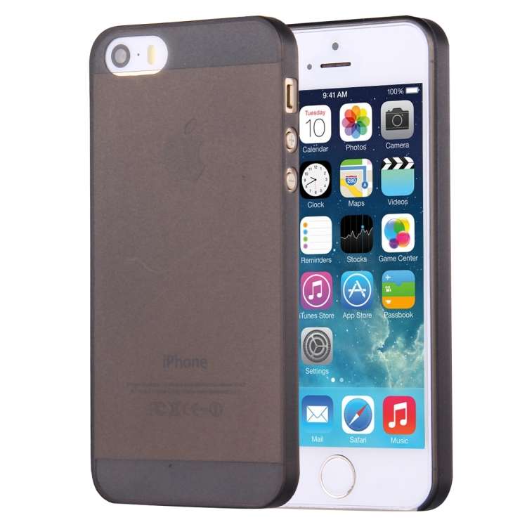 High Quality 0.4mm Ultra Thin Protection Shell for iPhone 5 and 5S (Dark Grey)