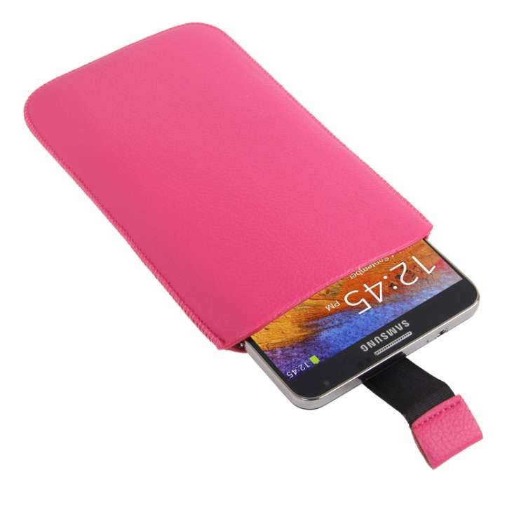 Leather Case Pocket Sleeve Bag with Pull Up Tab for iPhone 6 Plus / Samsung Galaxy Note 4 / Note 3