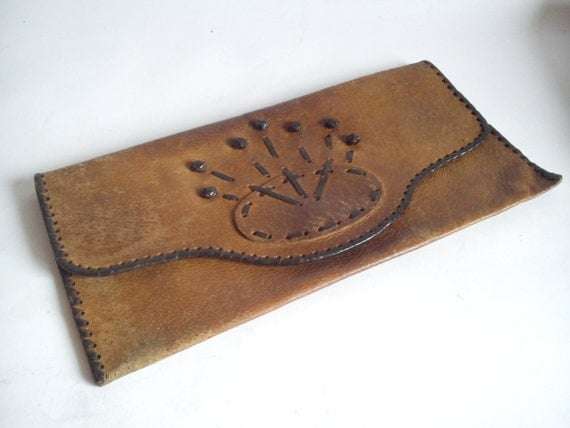 Vintage leather ladies handbag