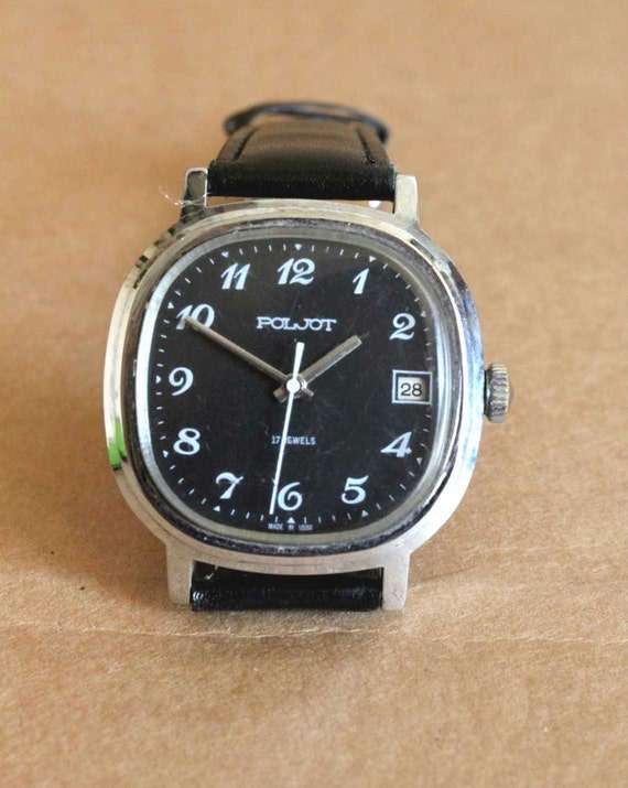 Vintage Soviet USSR man wrist Watch POLJOT 17j MCHZ 1 Kirovskie / Russian wrist watch