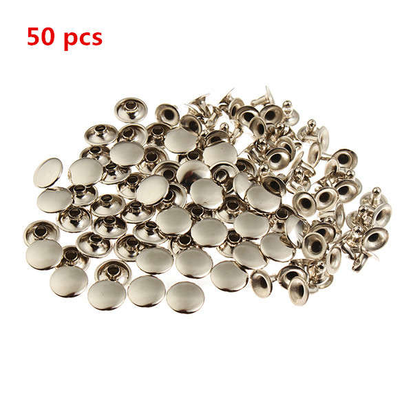 Sliver Double Cap Rapid  Round Rivet  Studs Spots Punk Nailheads Spikes for Bag Shoes Bracelet