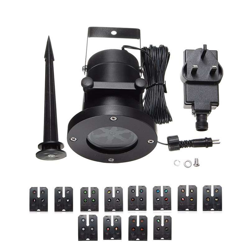 12Pattern Waterproof LED Moving Laser Projector Stage Light Christmas Halloween Lamp