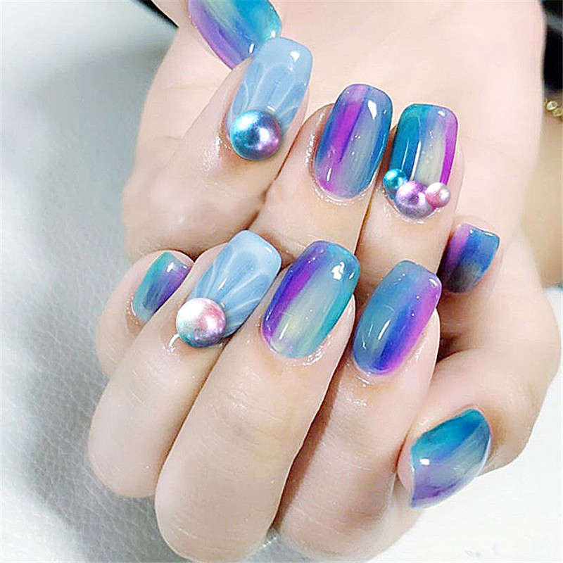 6 Color Nail Cotton Pearl Beads Mixed Size Art Decoration