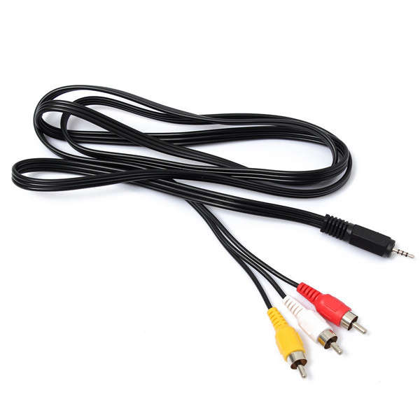 5ft/1.5m 2.5mm Jack Male Plug To 3 RCA Male Phono Audio Video AV Out Cable