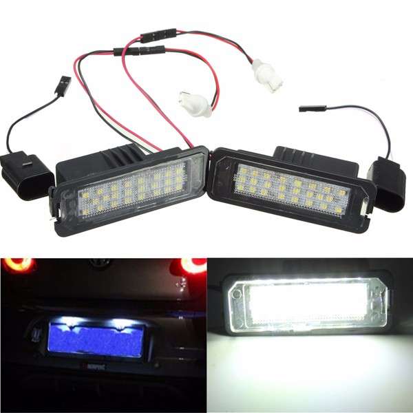 24 LED White License Number Plate Light Canbus For VW Passat Golf GTI MK5 MK6
