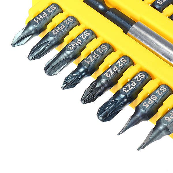 BROPPE 17Pcs 1/4 Hex Shank U/Y/Triangle/Phillips/POZI Screwdriver Bits Set with Magnetic Holder