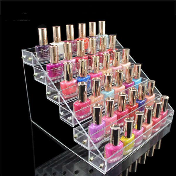 Acrylic Nail Polish Display Clear Cosmetic Varnish Stand Organizer 6 Tiers