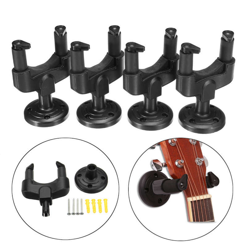 4Pcs Guitar Ukulele Bass Wall Mount Hanger Stand Holder Hooks Display Acoustic Electric Bass