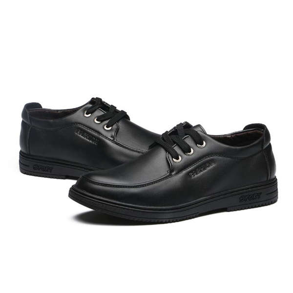 Men Casual Leather Shoes Business Breathable Fashion Lace Up Oxfords