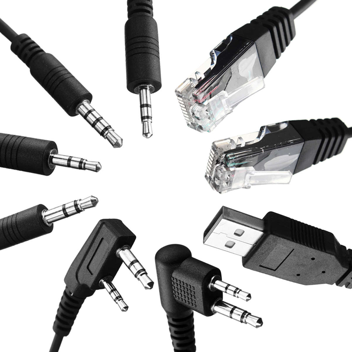8 In 1 USB Programming Cable for Baofeng for Motorola for Kenwood TYT QYT Radio