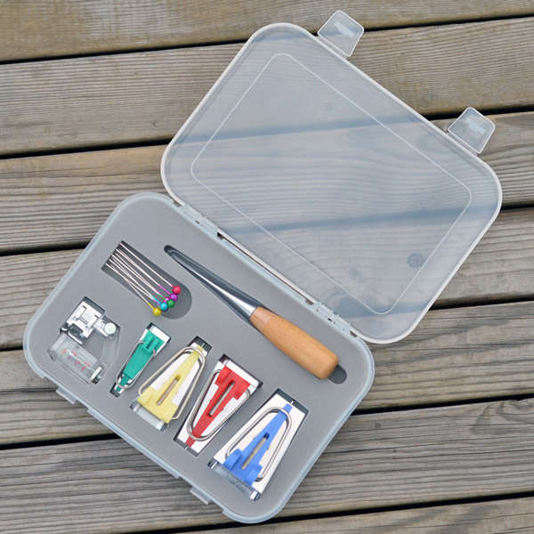 DIY Sewing Patchwork Bias Tape Maker Tool Kit Sewing Machine Binder Presser Foot Fitting