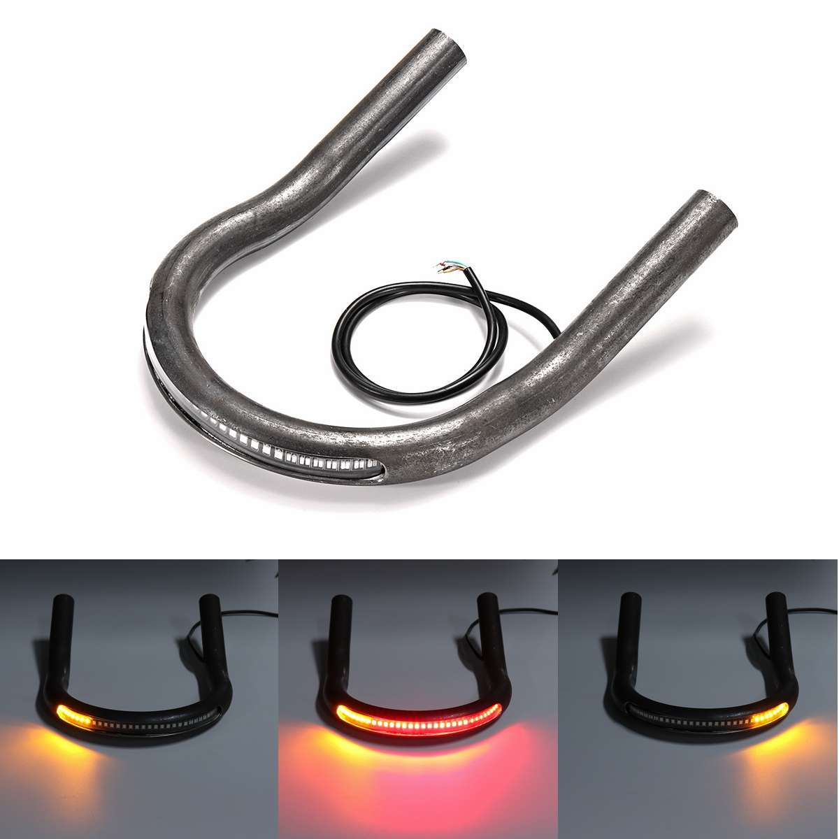 175mm Racer Frame Hoop Tracker End Upswept Seat Loop Large & LED Turn Brake Light