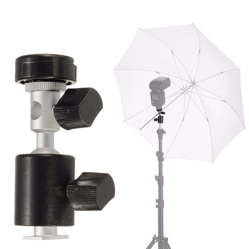 C Type 360 Degree Swivel Flash Shoe Umbrella Holder Light Stand Tripod Bracket Adapter