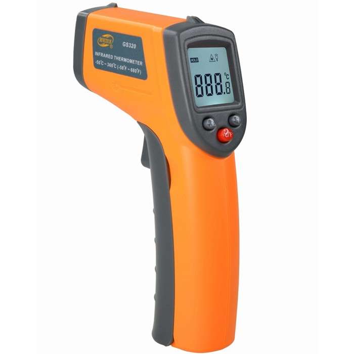 GS320 Laser Digital LCD IR Infrared Thermometer Auto Temperature Meter Gun Non Contact Sensor -50C