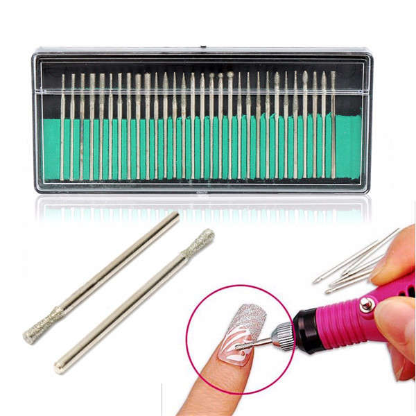 30pcs 2.35mm Diamond Emery Grinding Drill Bit Set Engraving Rotary Tool Accessories