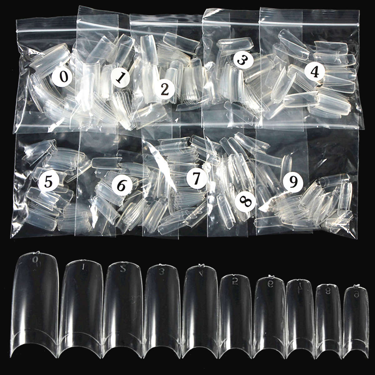500pcs Clear French Acrylic False 3D nail Tips Nail Art