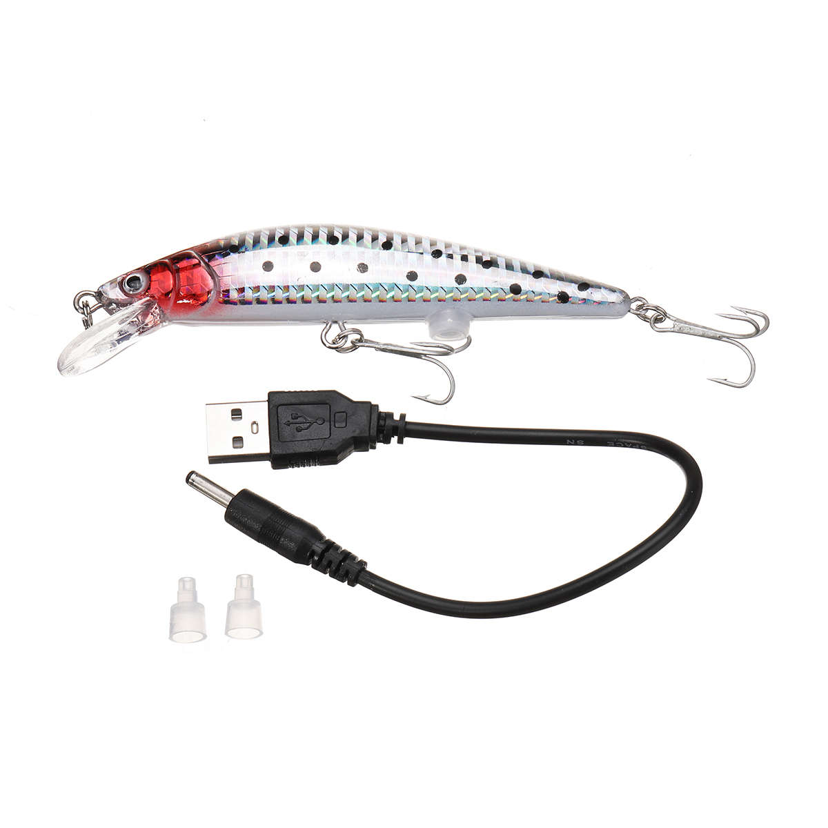 ZANLURE 1pc 12.5cm 40g USB Rechargeable Swimbait Twitching LED Fishing Lure Lifelike Hard Bait