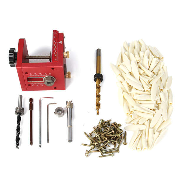 Pocket Hole Drill Guide Dowel Jig Set Woodworking Joinery Master Kit For Kreg Carpentry