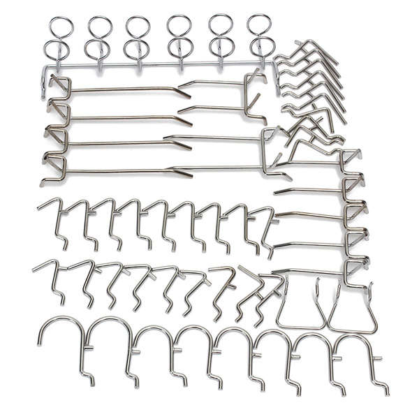 50Pcs Pegboard Display Hooks Assortment Kit  Store Organizing Tools