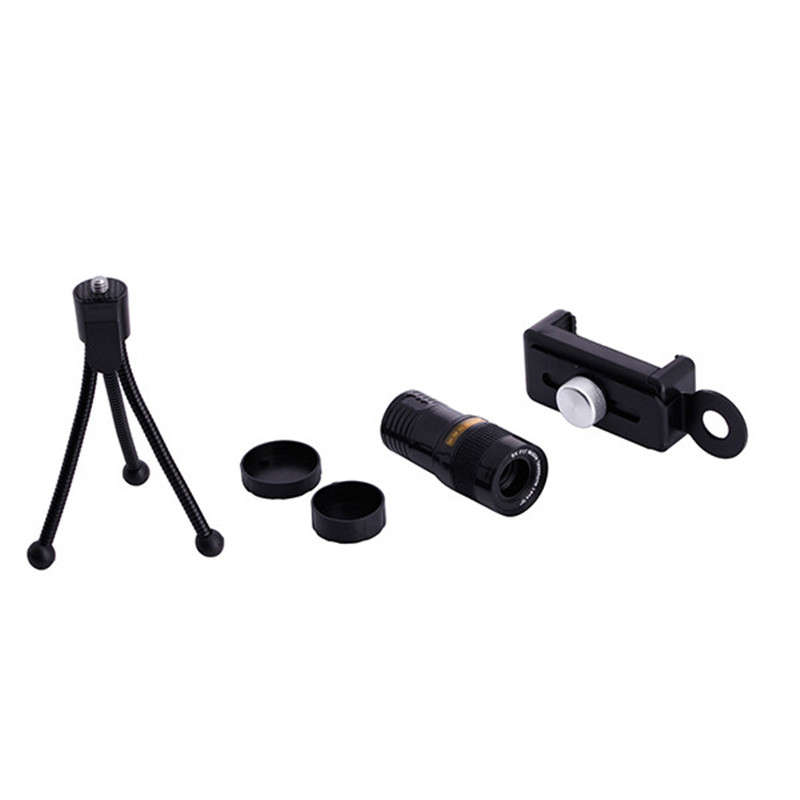 4 in 1 Smartphone Camera Fisheye Universal 9X Telephoto Lens Optical with Tripod for Xiaomi Iphone H