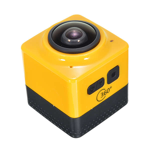 CUBE 360 Degree Camera Yellow Support Micro SDHC with Accessories