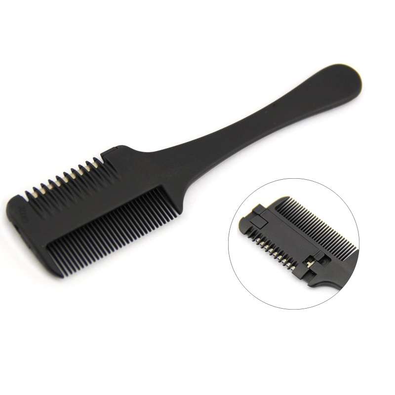Professional Hair Razor Comb Black Handle Hair Razor Cutting Thinning Comb Home DIY