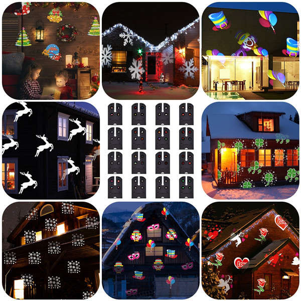 16Patterns Remote Control LED Stage Light Waterproof Moving Sparkling Landscape Halloween Lamp