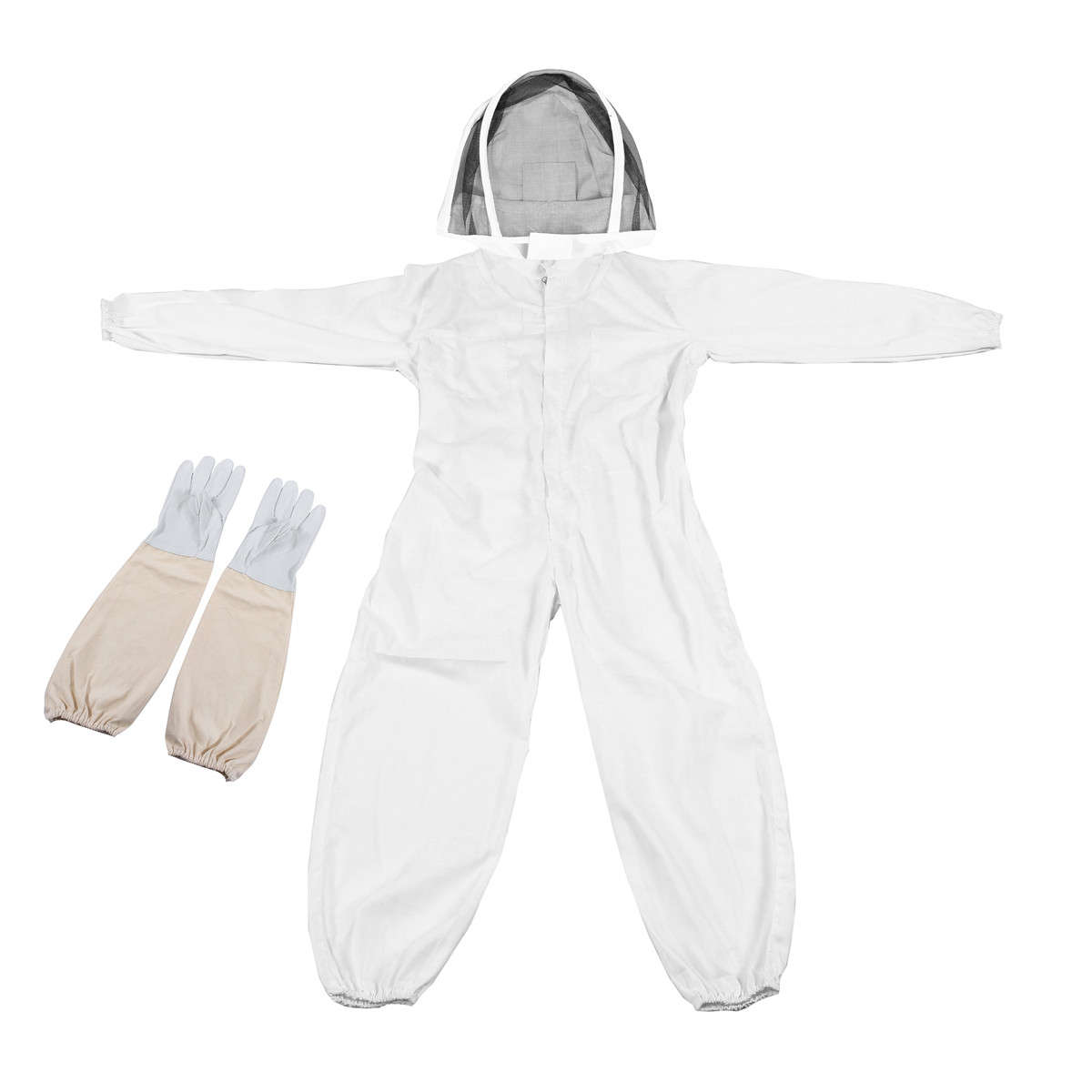 Professional Ventilated Full Body Beekeeping Bee Keeping Suit w/ Leather Gloves