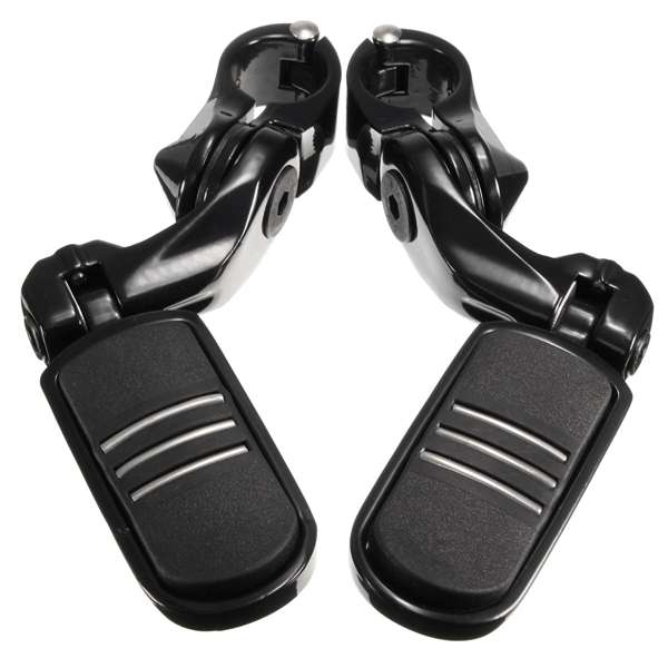 1.25inch 32mm Adjustable Foot Pegs Pedals Short Angled For Harley Davidson Black