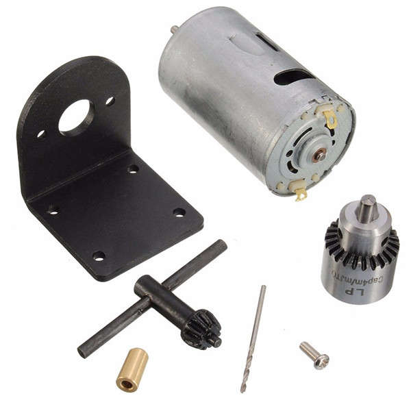 12-24V Lathe Press Motor with Drill Chuck and Mounting Bracket