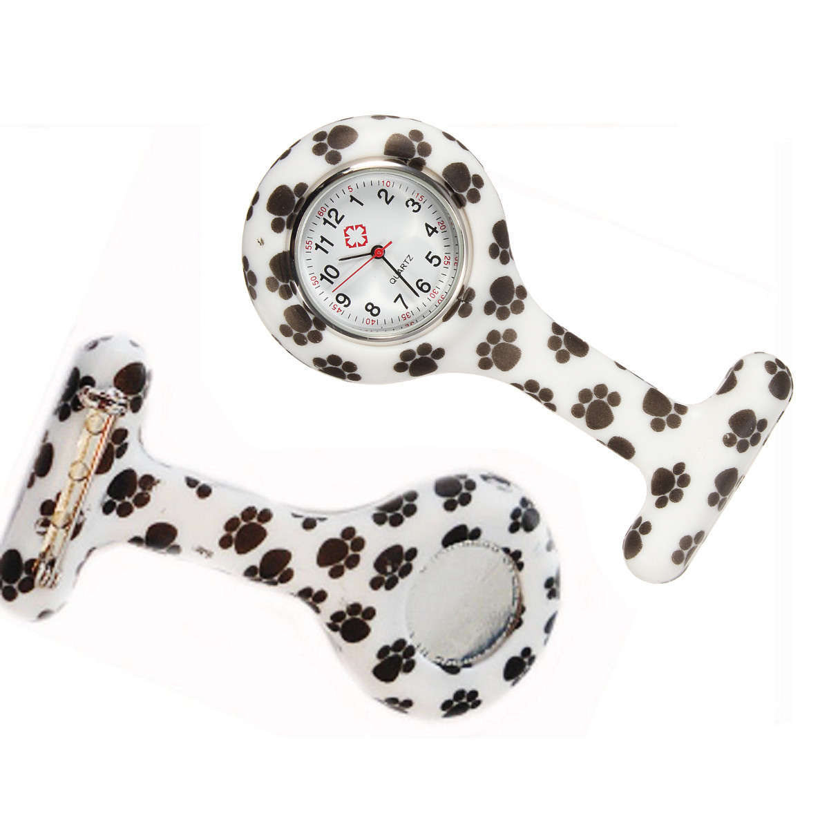 New Bright Print Silicone Nurse Doctor Paramedic Tunic Brooch Fob Pocket Watch